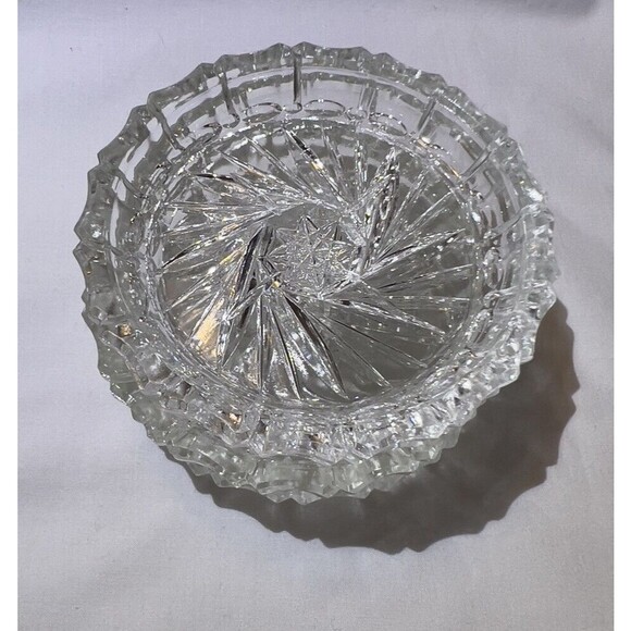 VTG Crystal Bohemia Pinwheel Czechoslovakia Brunswick Star 4 Set Glass Coasters - Picture 3 of 13